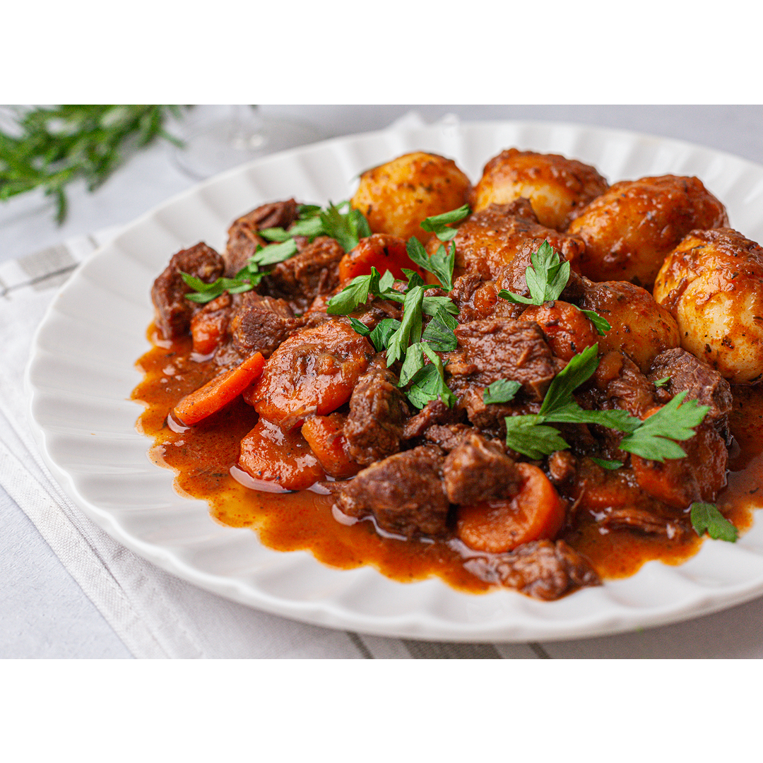 Słoik na świat gotowe zdrowe danie w sloiku Dublin Delight irlandzki beef &amp;amp; guiness stew podanie. z ziemniakami.