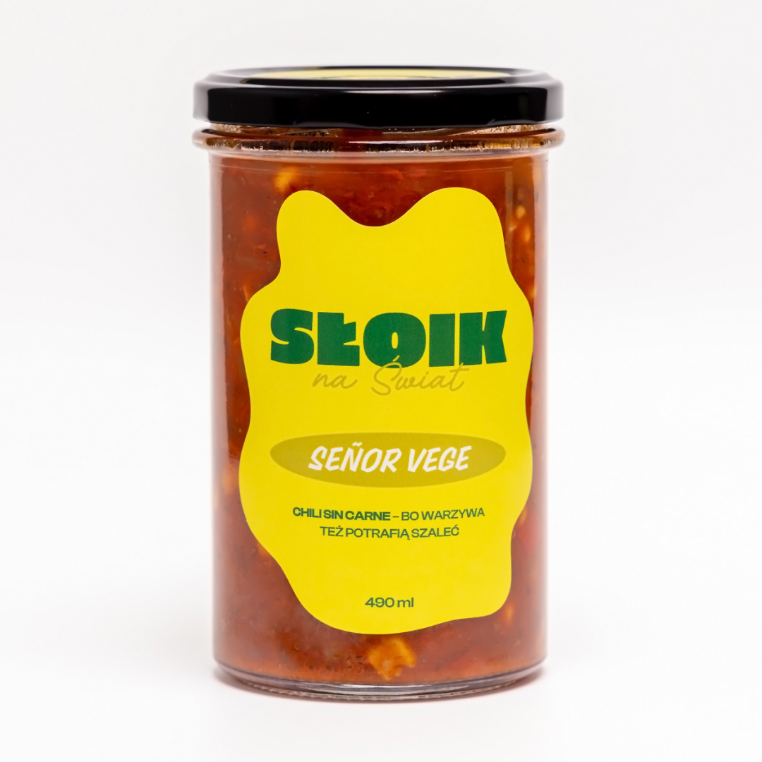 Słoik na świat gotowe zdrowe danie w sloiku wegańskie chili sin carne Señor Vege.